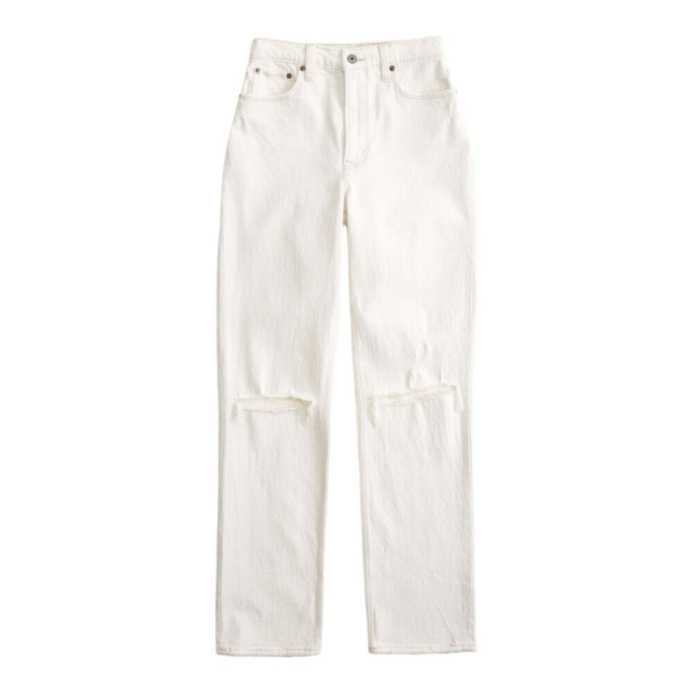Abercrombie & Fitch The Mom High Rise Distressed White Jeans Plus Size 22 36 new - Picture 3 of 16